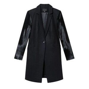 𝅺JUDITH & Charles | Manille Calf Hair Wool Coat Size 2 Black